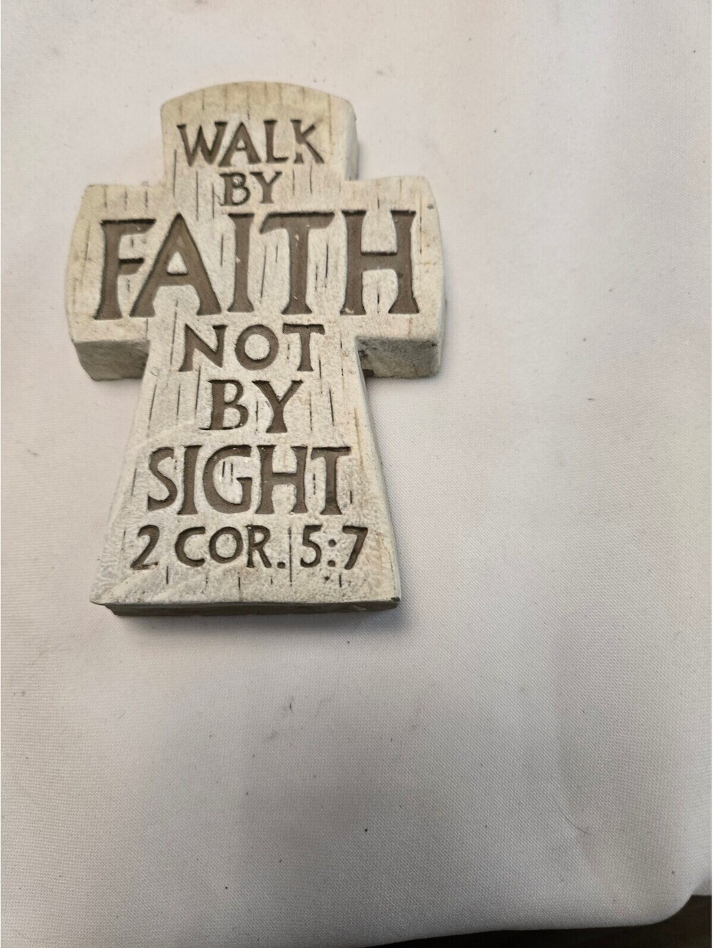 Inspirational Faith Cross Wall Decor - Walk by Faith Not by Sight 5 x 3.5